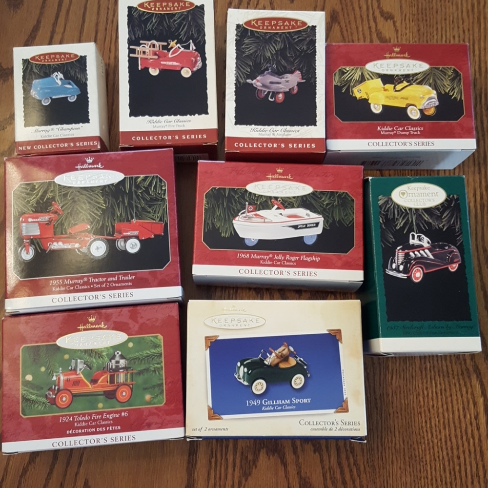 Hallmark Kiddie Car Classics Holiday Christmas Ornaments Bundle of 9